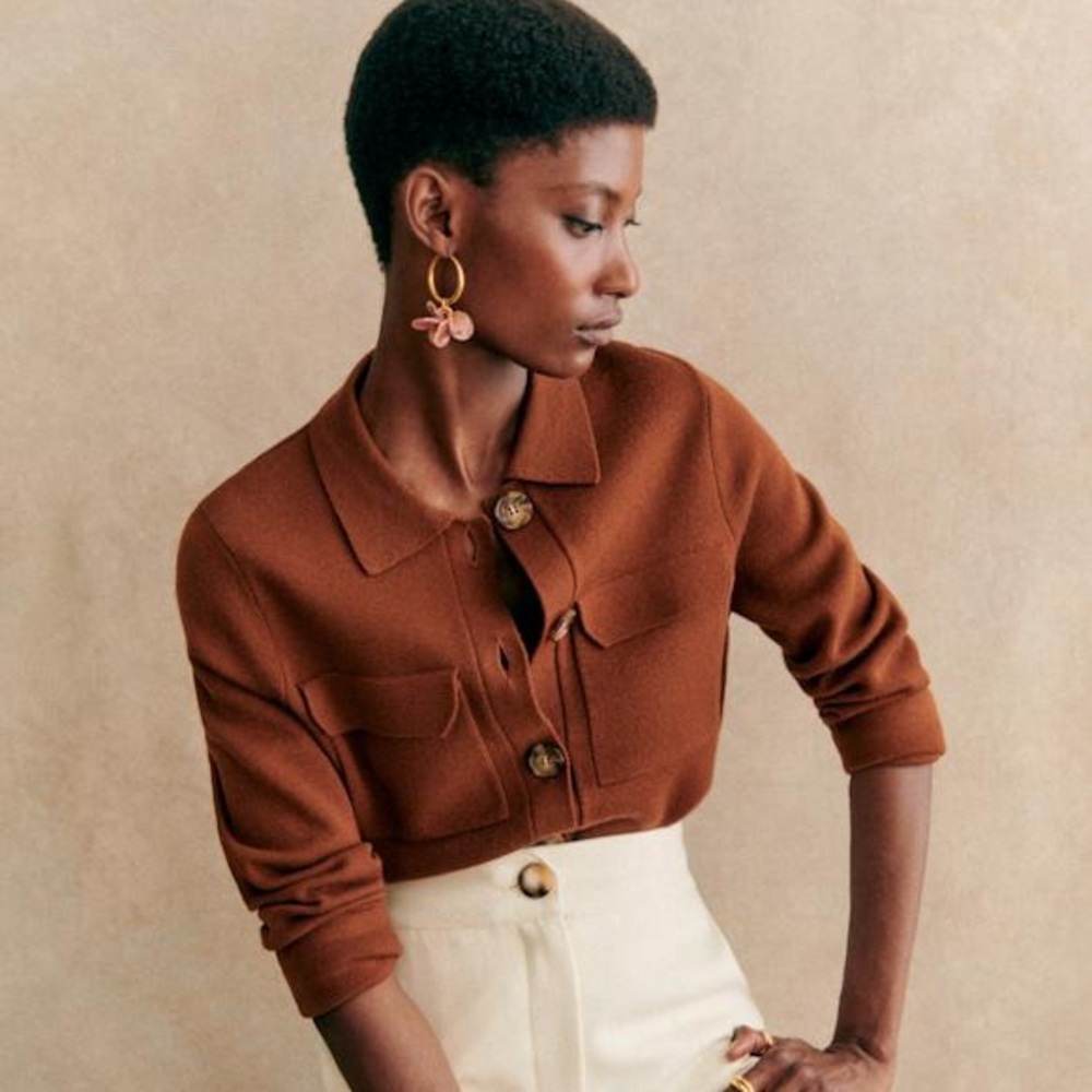 Sezane Betty Cardigan Hazelnut